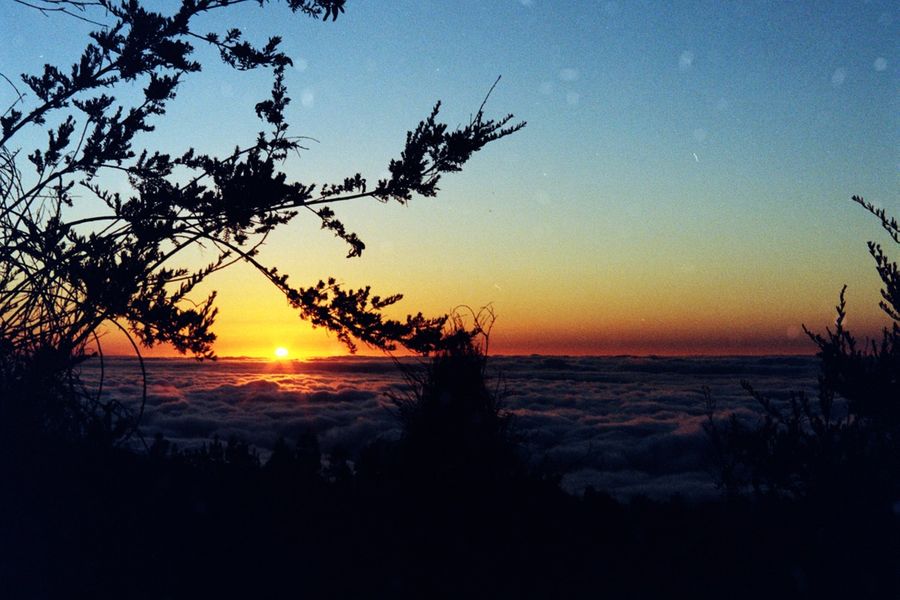 Sunrise over a sea of clouds on Tenerife